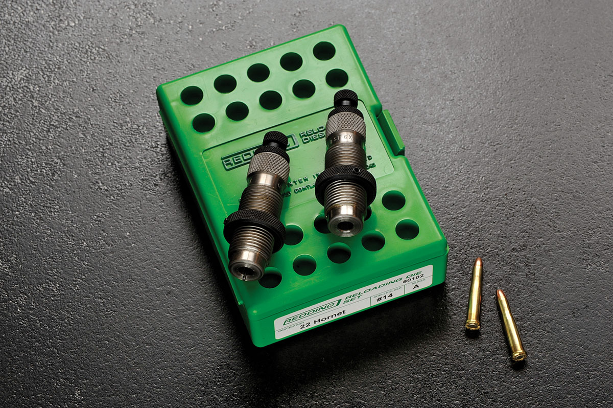 For his handloading duties, Stan used a set of Redding 22 Hornet dies to include the sizer and seater.